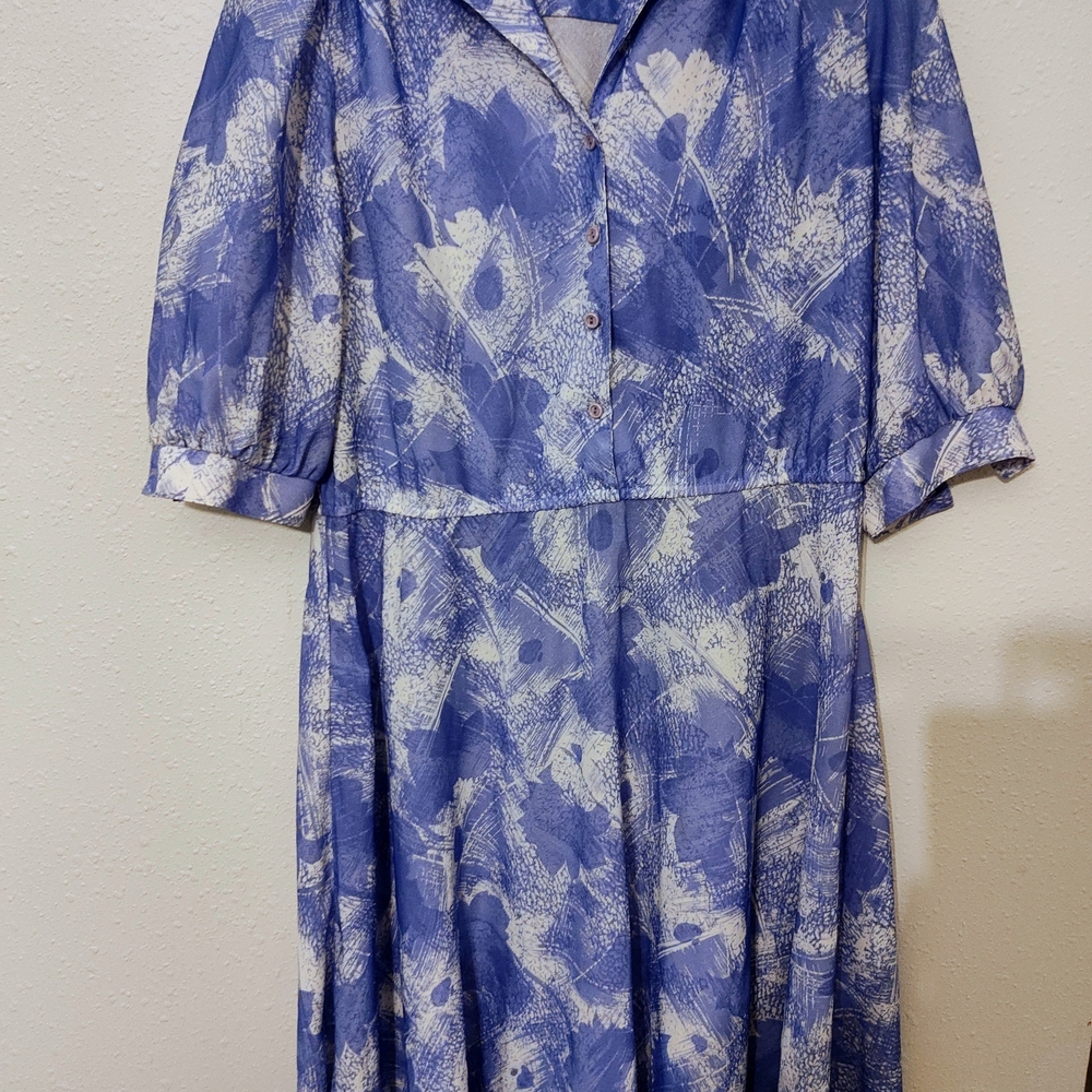 Elegant Blue and White Women's Dress